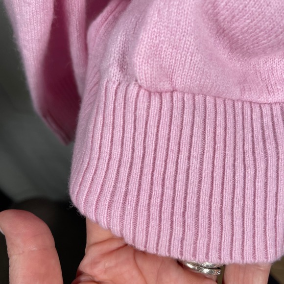 Minnie‎ Rose Light Pink 100% Cashmere Collared V Neck Tight Knit Sweater Size 2X - Picture 11 of 16